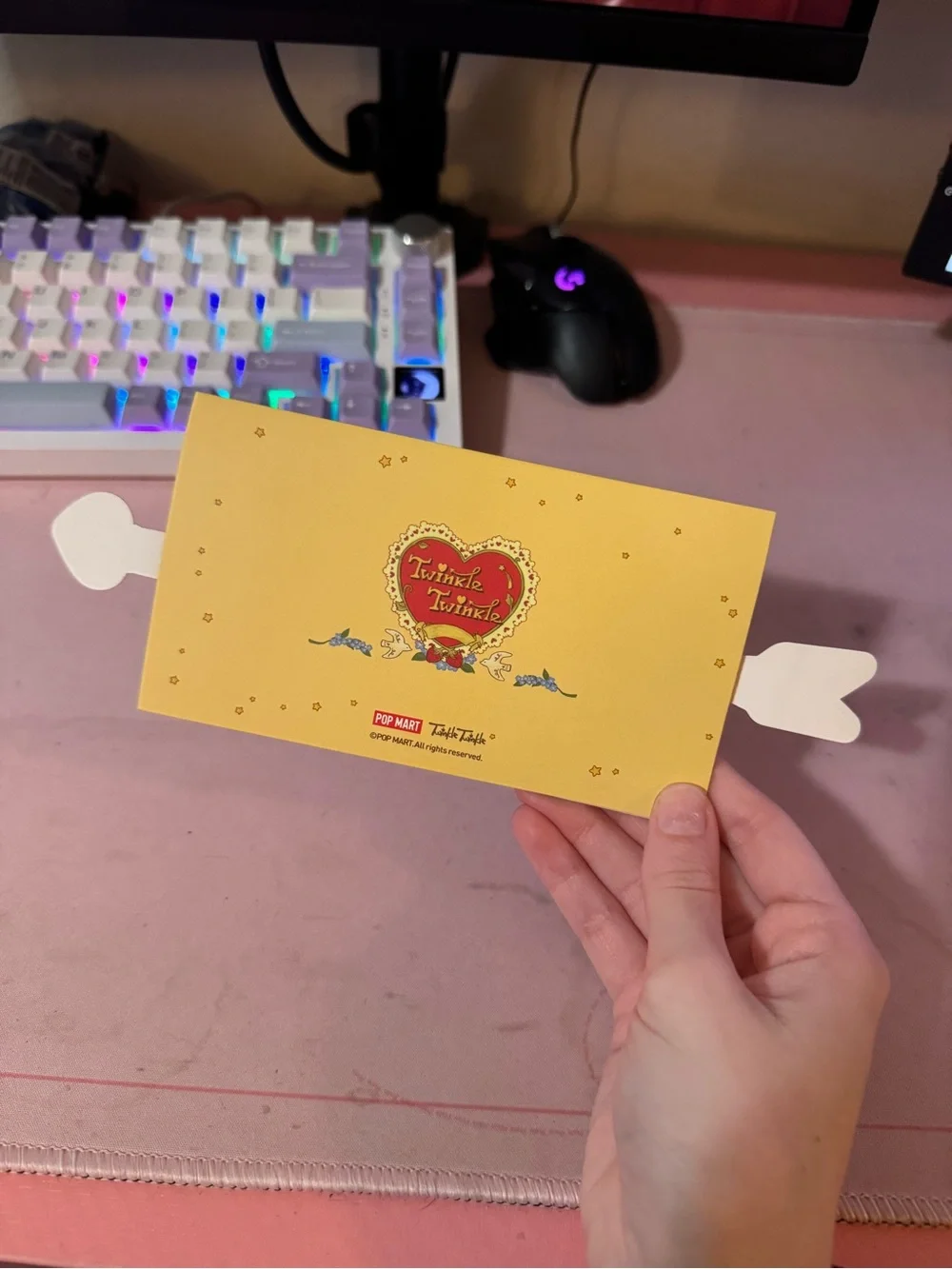 Twinkle Twinkle Decorative Love Arrow Card - Yellow & Red